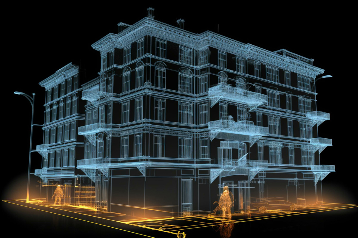 digitaler zwilling, punktwolke, 3d-modell, modellierung, 3d-laserscanning