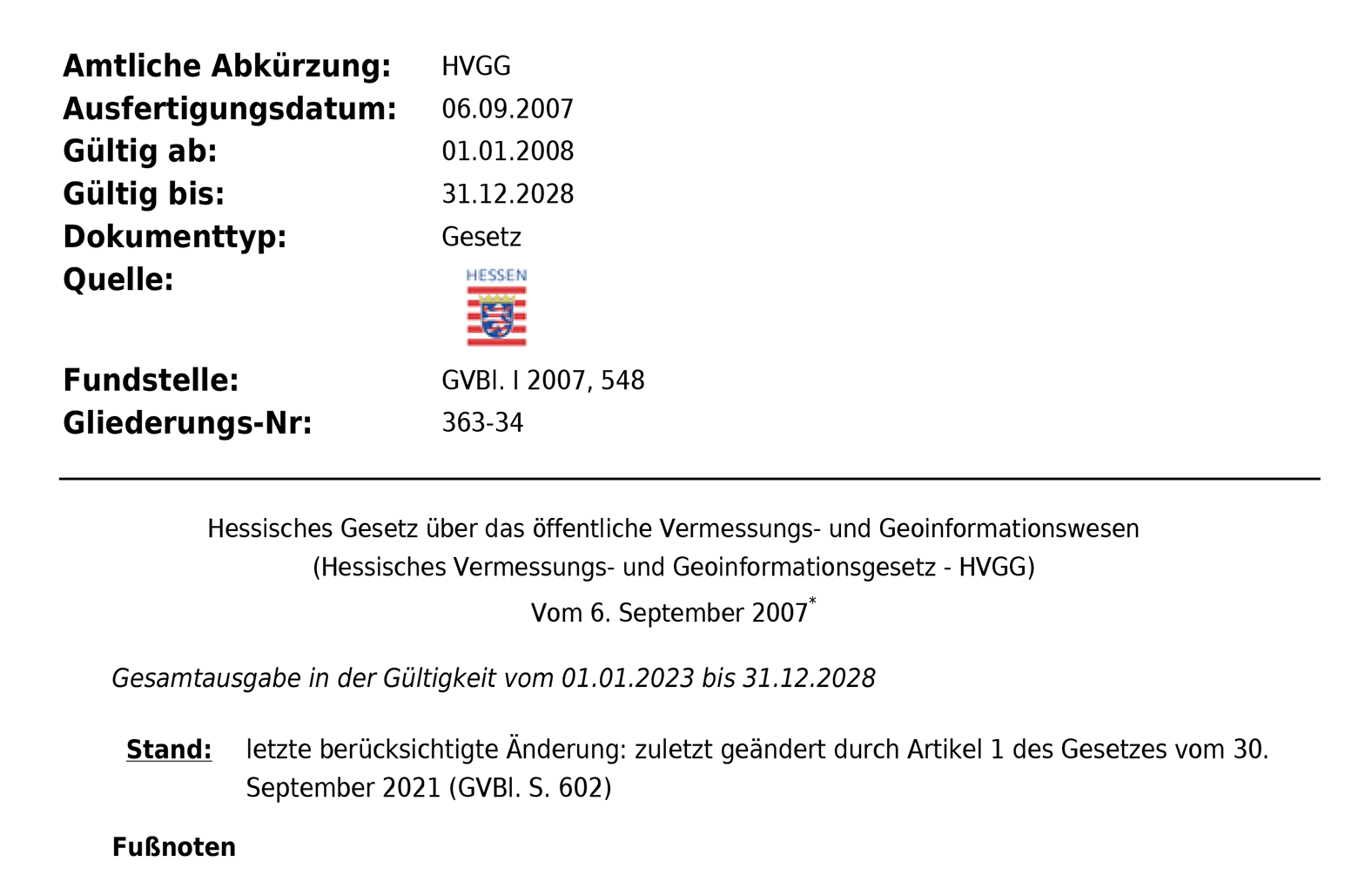 HVGG_2026 gesetzt vermessungs- und geoinformationswesen, hessen