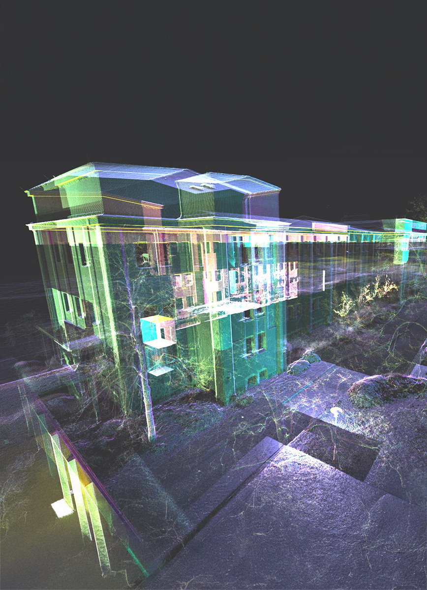 3D-Laserscanning, Bestandsaufmaß, Punktwolke, Bürohaus, Berlin