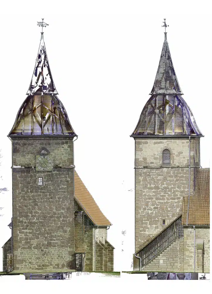 Bestandsaufnahme, Denkmalschutz, 3D-Fotorundgang, Verformungsgerechte Ansichten + Schnitte, 3D-Laserscanning